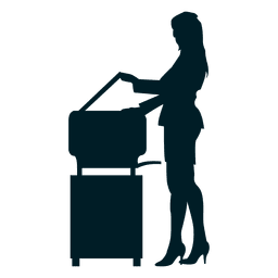Mujer ejecutiva fotocopiado silueta Diseño PNG