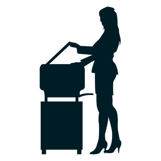 Female executive photocopying silhouette PNG Design