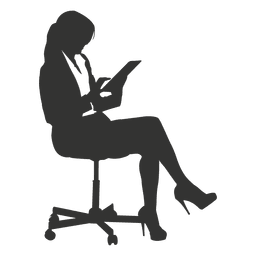Executivo feminino sentado 1 Desenho PNG