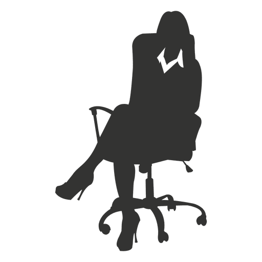 Female executive sitting chair PNG Design