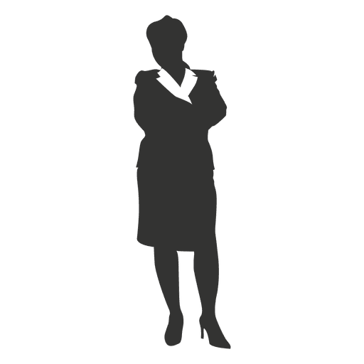 Executivo de silhueta feminina em pé Desenho PNG