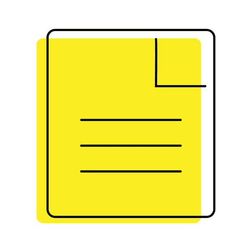 ?cone de documento de arquivo amarelo Desenho PNG