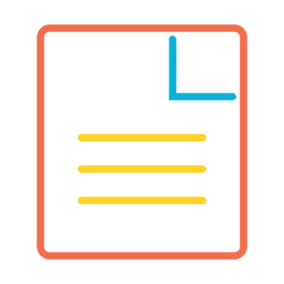Icono de trazo de documento colorido Diseño PNG