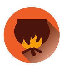 Ícone da panela de fogo no halloween Desenho PNG