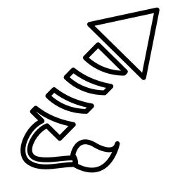 Icono de línea de cohetes de fuegos artificiales Diseño PNG
