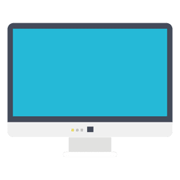 Flat bright monitor icon PNG Design