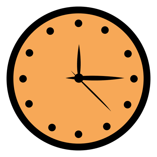 Flat wall clock PNG Design