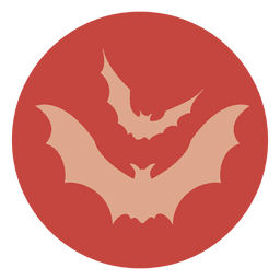 Ícone de círculo de morcegos voadores Desenho PNG