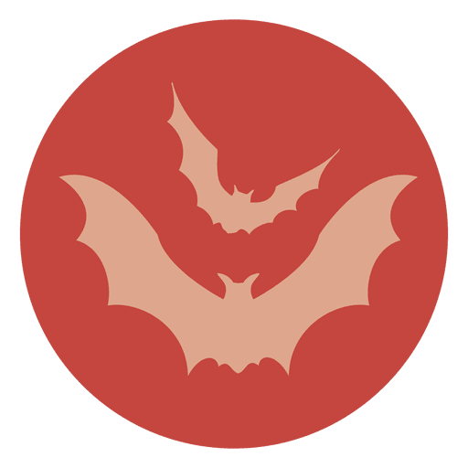Flying bats circle icon
