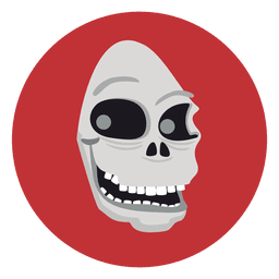 Icono de círculo de calavera fantasma Diseño PNG