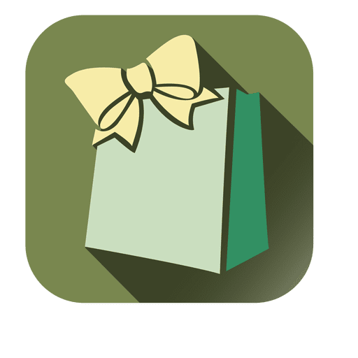 Gift bag square icon