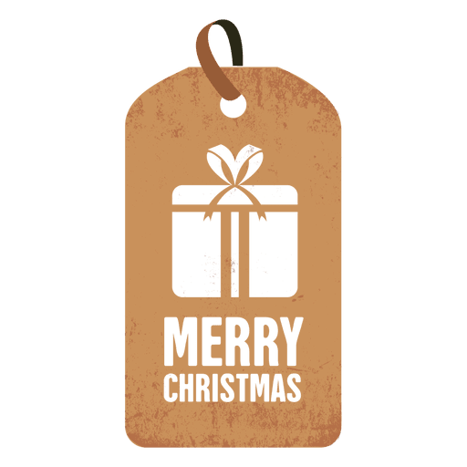 Etiqueta de Navidad de caja de regalo Diseño PNG