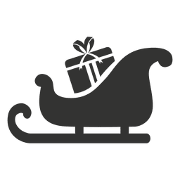Geschenk auf Schlittenikone PNG-Design