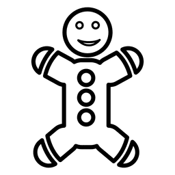 Icono de línea de pan de jengibre Diseño PNG