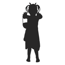 Girl halloween costume silhouette PNG Design