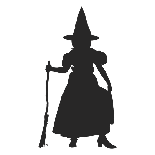 Girl Halloween witch costume silhouette - Transparent PNG & SVG vector file