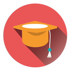 Icono redondo de sombrero de graduación Diseño PNG