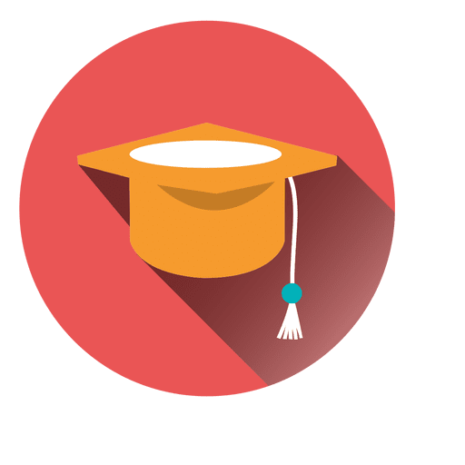 Graduation hat round icon