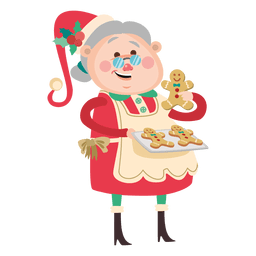 Vovó com desenho de biscoitos Desenho PNG