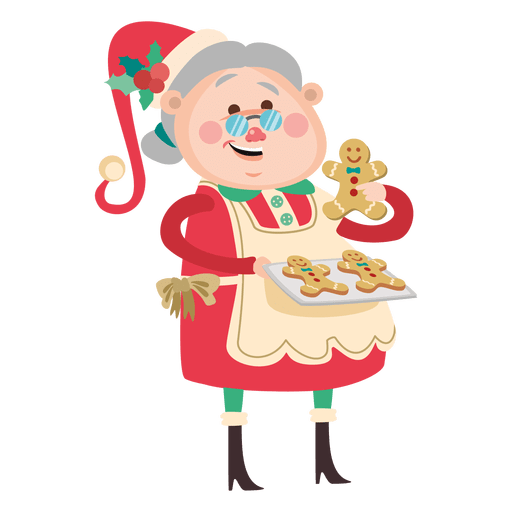 Grandma with cookies cartoon PNG Design