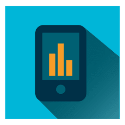 Graph on smartphone icon PNG Design