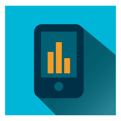 Graph on smartphone icon PNG Design