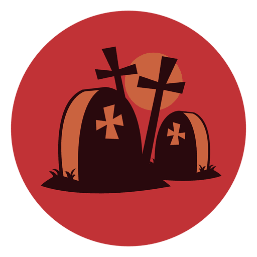 Graveyard circle icon PNG Design