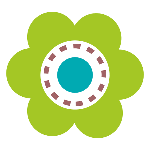 Icono de flor verde 7 Diseño PNG