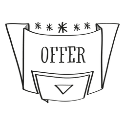 Emblema de oferta desenhado à mão Desenho PNG