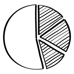 Gráfico de pizza desenhado à mão Desenho PNG