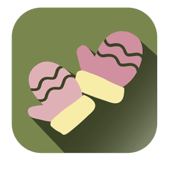 Icono cuadrado de guantes de mano Diseño PNG