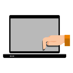 Mão no laptop Transparent PNG