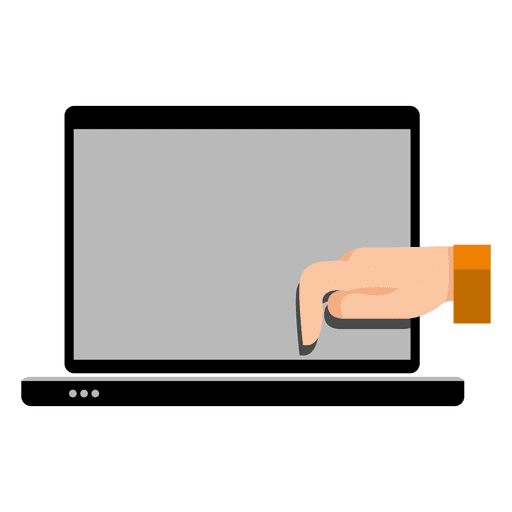 Hand on laptop PNG Design