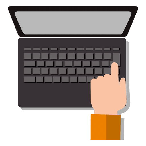 Hand auf Laptop-Tastatur PNG-Design