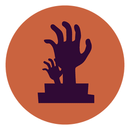 Hände Friedhof Kreissymbol PNG-Design