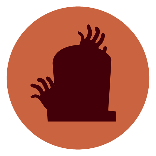 Hands tombstone circle icon PNG Design