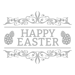 Insignia de tiza feliz pascua 2 Diseño PNG