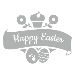 Glückliches Osterkreideemblem 2 PNG-Design
