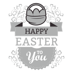 Etiqueta de tiza feliz pascua Diseño PNG