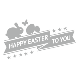 Glückliches Osterkreideetikett 1 PNG-Design