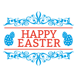 Happy easter emblem decoration PNG Design