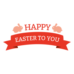 Happy Easter Ribbon Label PNG & SVG Design For T-Shirts