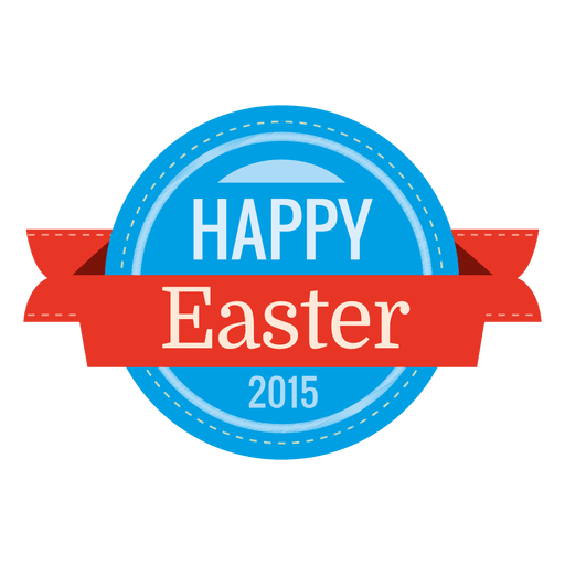 Happy easter round label PNG Design