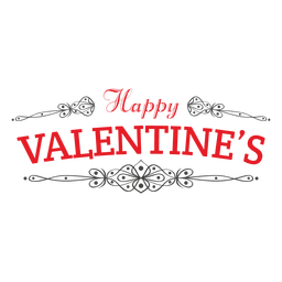 Decoración de emblema de feliz San Valentín Diseño PNG