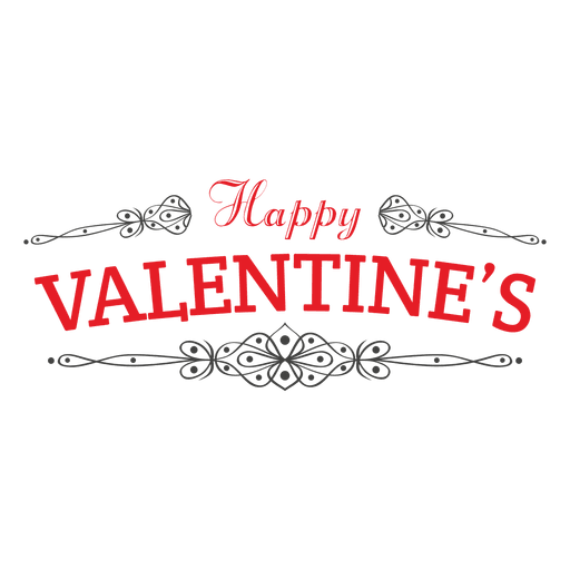 Happy Valentines Emblem Dekoration PNG-Design