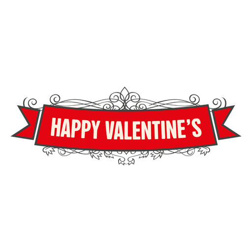 Happy Valentines Ornamentband PNG-Design