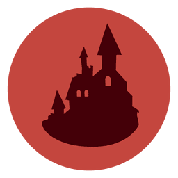 Ícone de círculo de castelo assombrado Desenho PNG