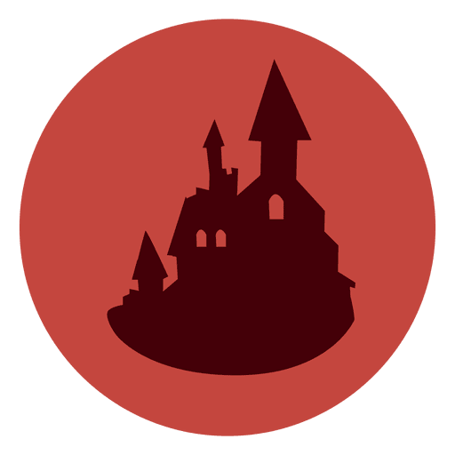 Haunted castle circle icon