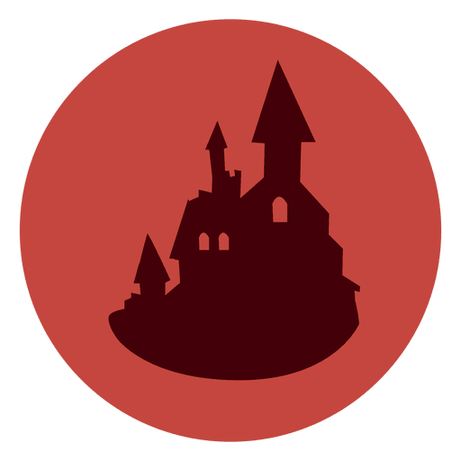 Haunted castle circle icon PNG Design