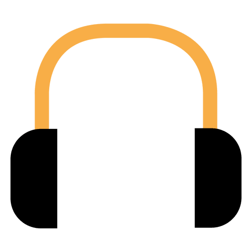Flaches Kopfhörersymbol PNG-Design